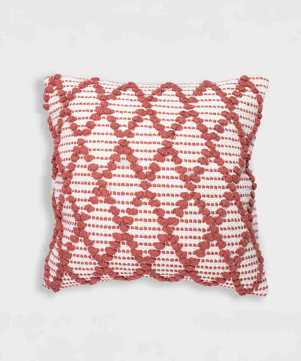 Diamond Drop Throw Pillow | Amber Rust | 100% Cotton Cushion Covers | 16x16