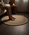 Coconut Swirl Jute Rug| Warm Honey Beige 100% NaturalJute | 48 x 48 inches