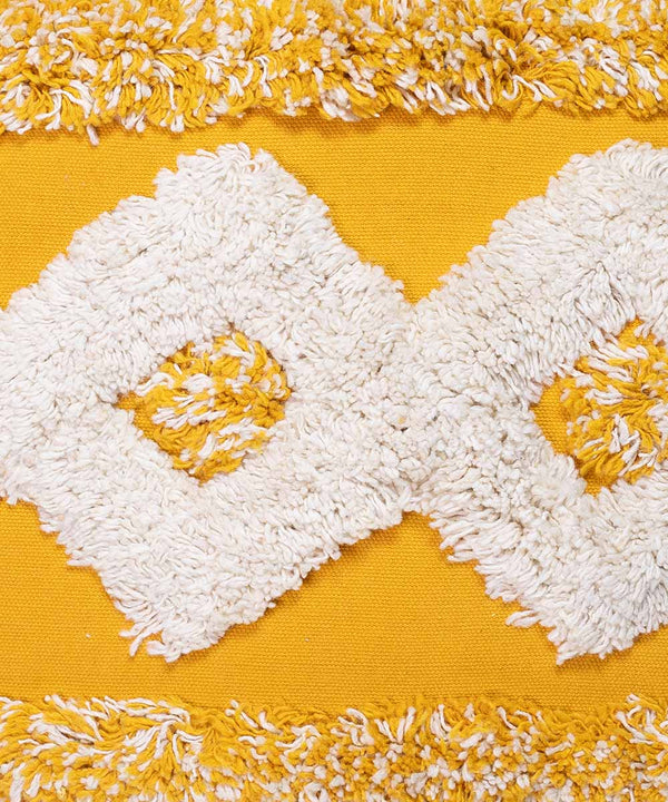 Mango Duet – Hand Tufted Geometric | 100% Cotton Cushion Covers with Tassels | 16x16