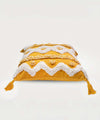 Mango Duet – Hand Tufted Geometric | 100% Cotton Cushion Covers with Tassels | 16x16