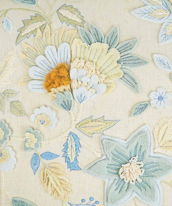 Flora Doodle Hand Embroidered Cushion Covers | 20x20 | 100% Cotton