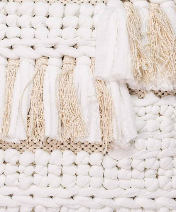 Nordéa Woven Elegance Pillow | 100% Cotton Cushion Covers with Tassels | 16x16