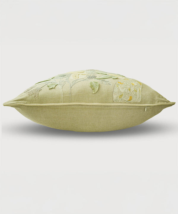 Cockatoo Carnival Hand Embroidered Cushion Covers | 24x24 | 100% Cotton