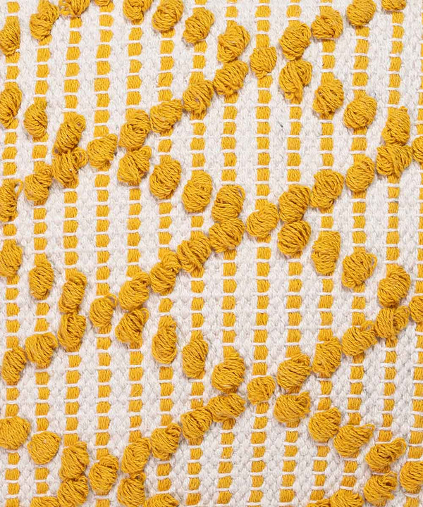 Diamond Drop | Cheerful Mustard Hand Tufted 100% Cotton Cushion Covers | 16x16
