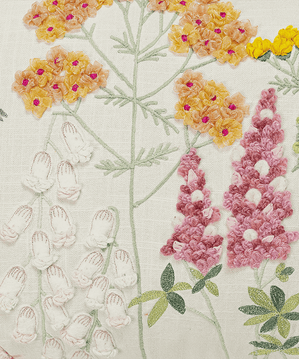 The Humming Bloom Hand Embroidered Cushion Covers | 14x20 | 100% Cotton