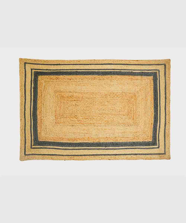 Midnight Frame100% Natural Jute Area Rug| 4 x 6 ft