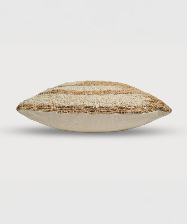 Coastal Drift Jute Fur Cushion Covers – 70% Jute 30% Cotton | 18"×18" | Hand-Tufted Texture