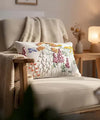 The Humming Bloom Hand Embroidered Cushion Covers | 14x20 | 100% Cotton