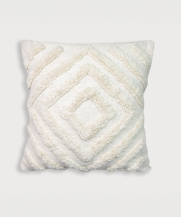The Tula | Geometric Hand Tufted Ivory | Cushion Covers | 16x16