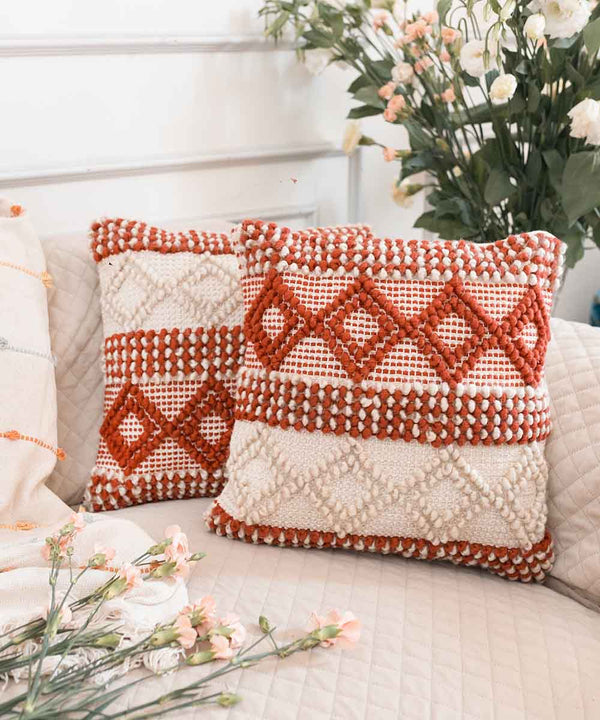 Rusty Raga | Handwoven Cushion Covers | 16x16