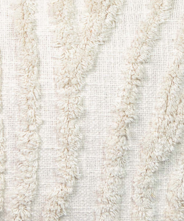 Ivory Echo Geometric Boho 100% Cushion Covers with Tassels | 16x16