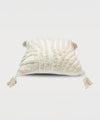 Ivory Echo Geometric Boho 100% Cushion Covers with Tassels | 16x16