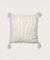 Ivory Echo Geometric Boho 100% Cushion Covers with Tassels | 16x16