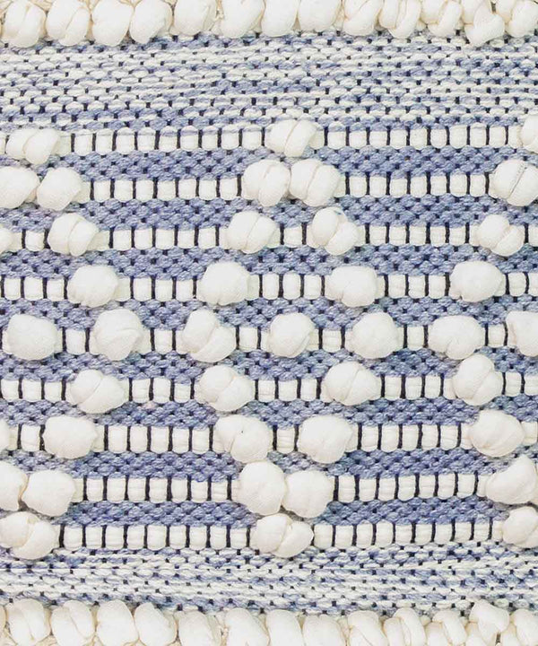 Mira Hand Tufted Bands Geometric Cushion Covers | Mist Blue| 16x16