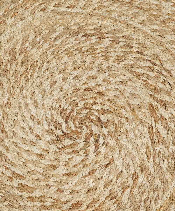 Coconut Swirl Jute Rug| Warm Honey Beige 100% NaturalJute | 48 x 48 inches
