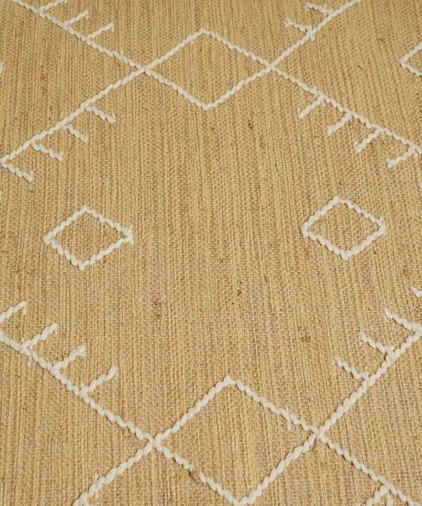Nomad Lines Handwoven Jute & Wool Rug – Natural Fiber Blend | 5 x 7 ft