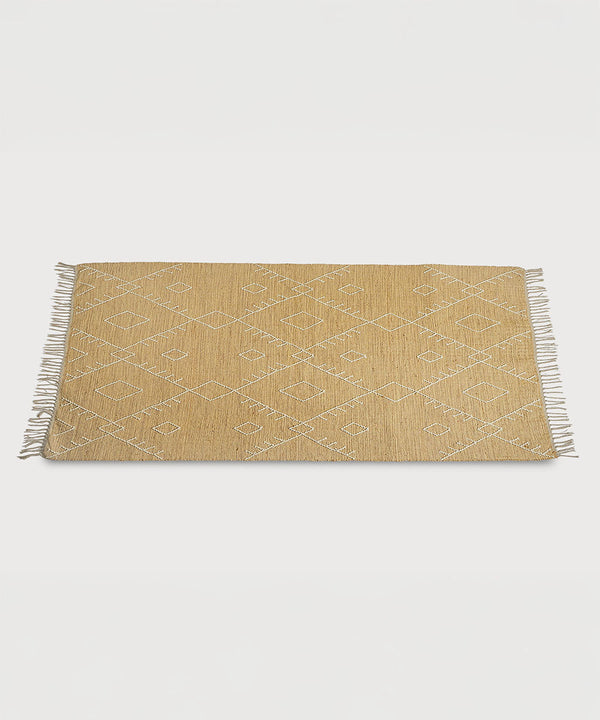 Nomad Lines Handwoven Jute & Wool Rug – Natural Fiber Blend | 5 x 7 ft