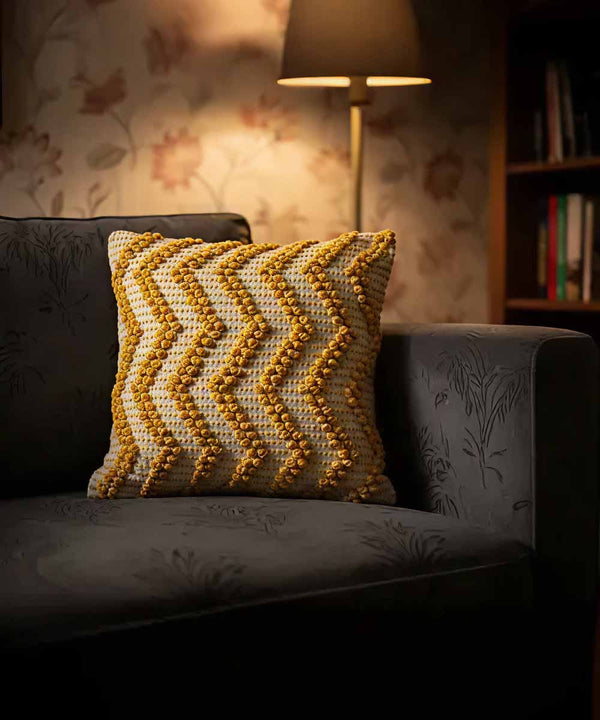 Marigold Chevron | Hand Tufted Cushion Covers | 16x16
