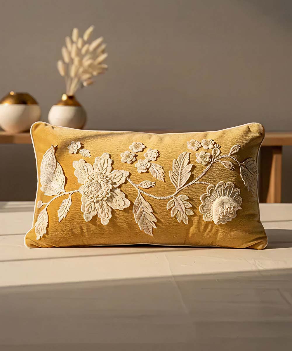Aurelia Velvet Hand Embroided Throw pillow Cover
